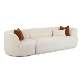 TOV Furniture Fickle Cream Boucle 2pc Modular RAF Sofa