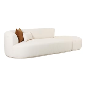 TOV Furniture Fickle Cream Boucle 2pc Chaise Modular LAF Sofa