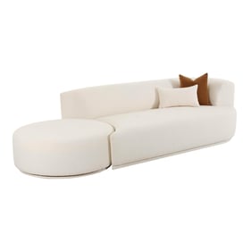 TOV Furniture Fickle Cream Boucle 2pc Chaise Modular RAF Sofa