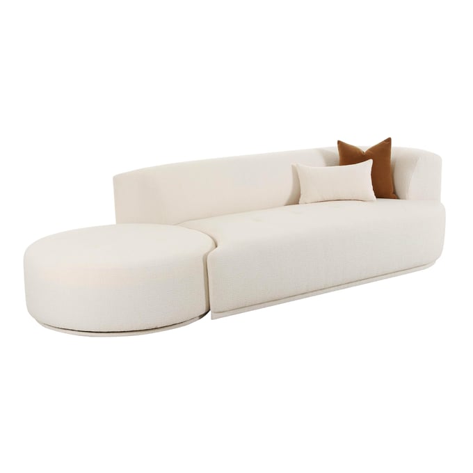 TOV Furniture Fickle Cream Boucle 2pc Chaise Modular RAF Sofa TOV-L6866-C-SO4R