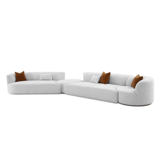 TOV Furniture Fickle Grey Velvet 4pc Modular LAF Sectional TOV-L6866-G-SEC2L