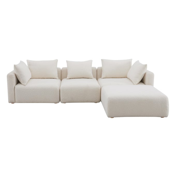 TOV Furniture Hangover Cream Boucle 4pc Modular Sectional TOV-L68787-SEC