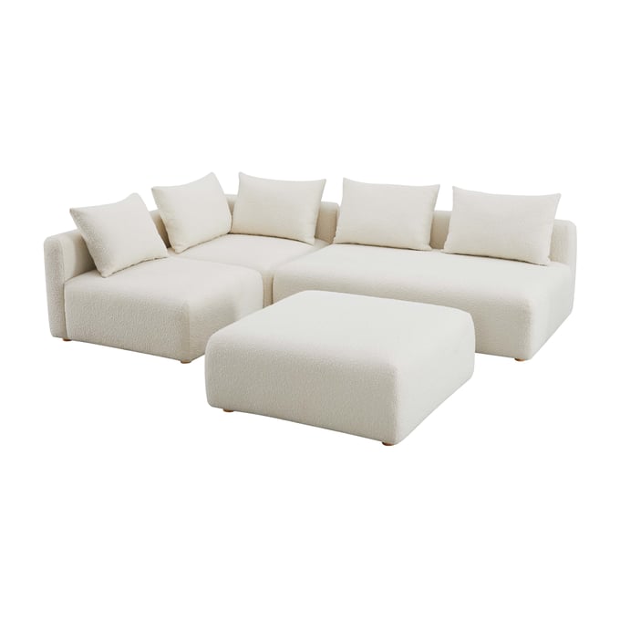 TOV Furniture Hangover Cream Boucle 4pc Modular Chaise Sectional TOV-L68787-SEC1