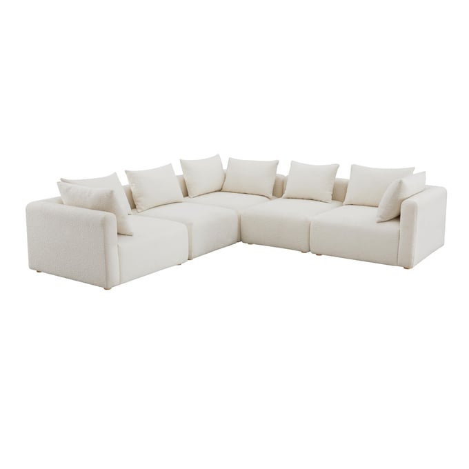 TOV Furniture Hangover Cream Boucle 5pc Modular L Sectional TOV-L68787-SEC2