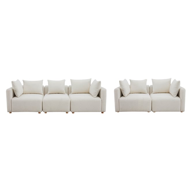 TOV Furniture Hangover Cream Boucle 2pc Living Room Set TOV-L68787-SO-LR-S2