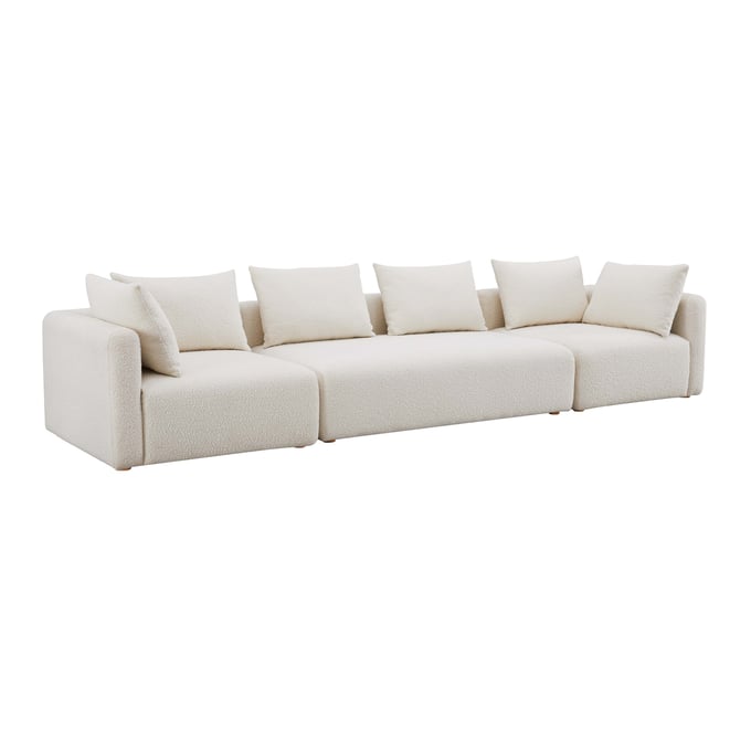 TOV Furniture Hangover Cream Boucle 145 Inch Long Sofa TOV-L68787-SO1