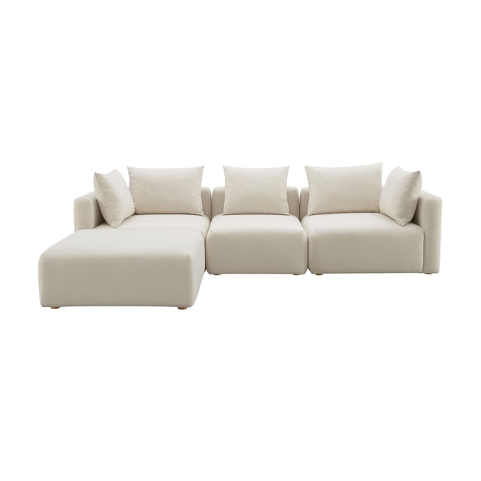 TOV Furniture Hangover Cream Linen 4pc Modular Sectional TOV-L68788-SEC