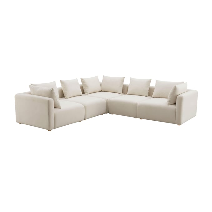 TOV Furniture Hangover Cream Linen 5pc Modular L Sectional TOV-L68788-SEC2