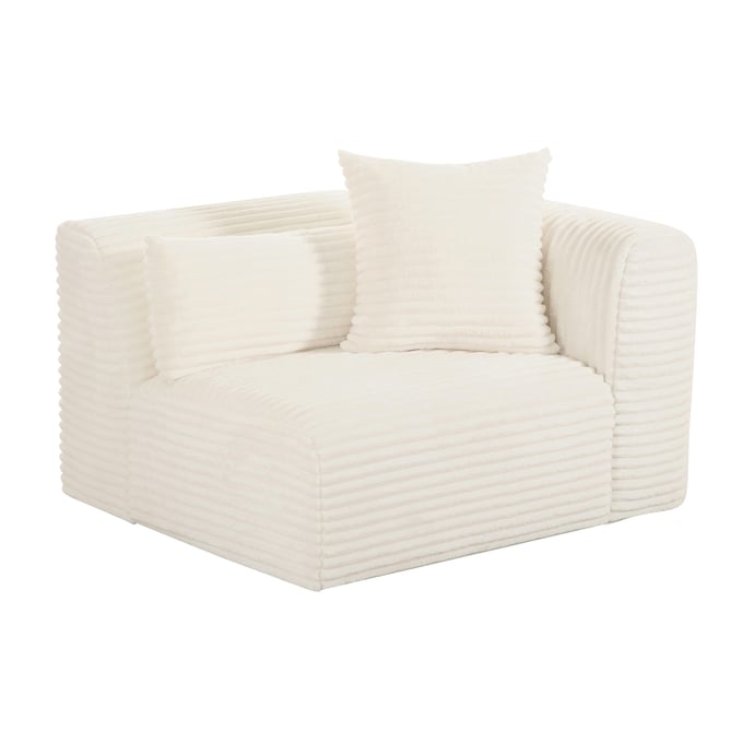 TOV Furniture Tarra Cream Corduroy Modular RAF Corner Chair TOV-L68881