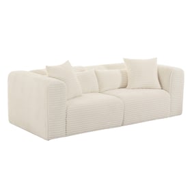 TOV Furniture Tarra Cream Corduroy Modular Loveseat