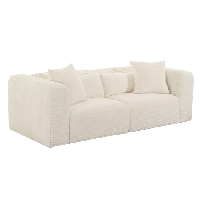 TOV Furniture Tarra Cream Corduroy Modular Loveseat TOV-L68888