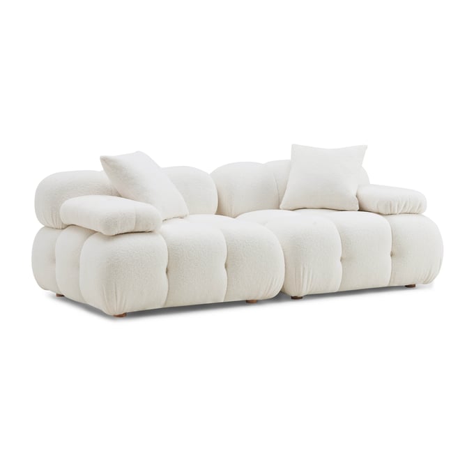 TOV Furniture Calliope Cream Vegan Shearling Modular Loveseat TOV-L68923