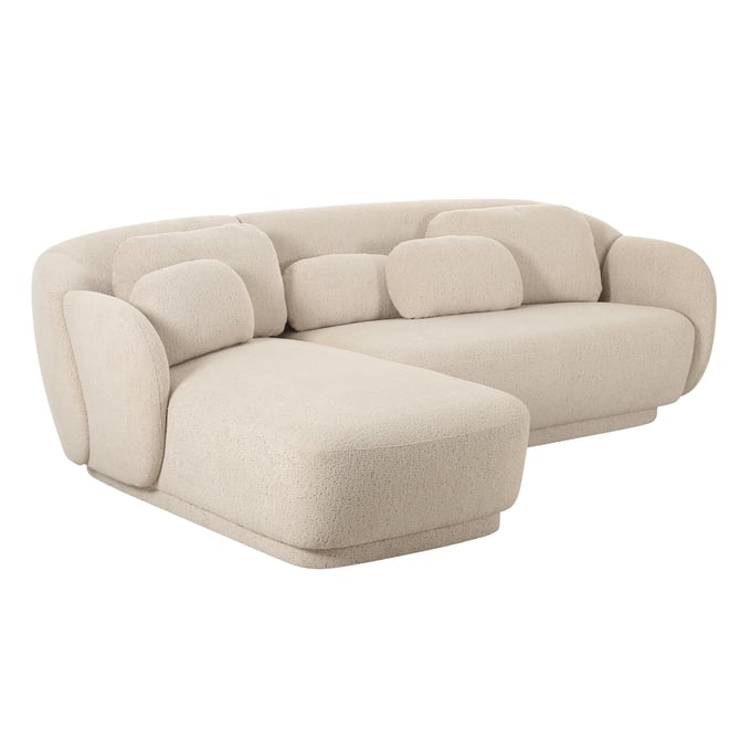 TOV Furniture Misty Cream Boucle LAF Sectional TOV-L68957-SEC