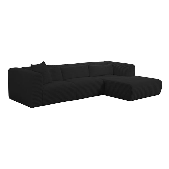 TOV Furniture Tarra Black Corduroy Modular Raf Sectional TOV-L69006-L69010