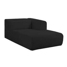 TOV Furniture Tarra Black Corduroy Modular Raf Chaise