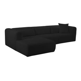 TOV Furniture Tarra Black Corduroy Modular Laf Sectional