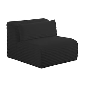 TOV Furniture Tarra Black Corduroy Modular Armless Chair