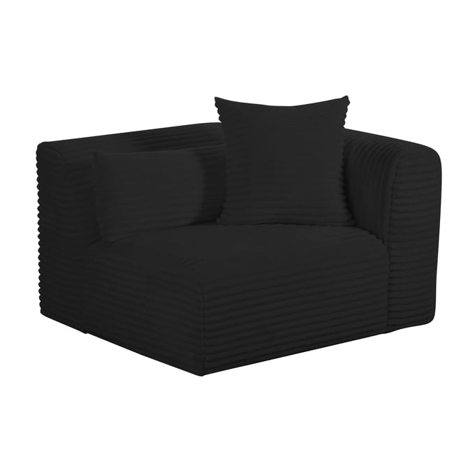 TOV Furniture Tarra Black Corduroy Modular Raf Corner Chair TOV-L69009