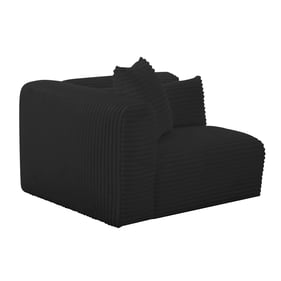 TOV Furniture Tarra Black Corduroy Modular Laf Corner Chair