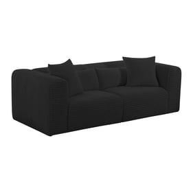 TOV Furniture Tarra Black Corduroy Modular Loveseat