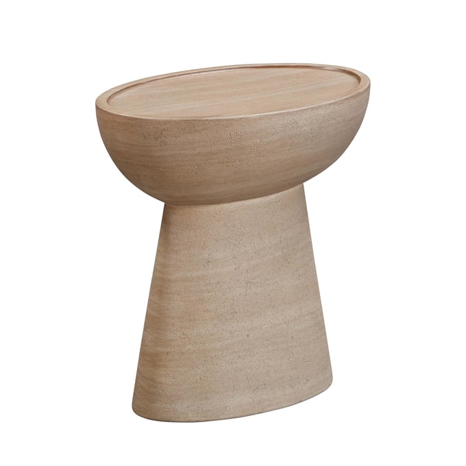 TOV Furniture Eclipse Travertine Outdoor Side Table TOV-O54274