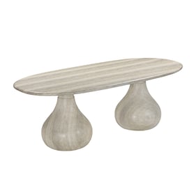 TOV Furniture Smooch Travertine Indoor Outdoor Pedestal Dining Table