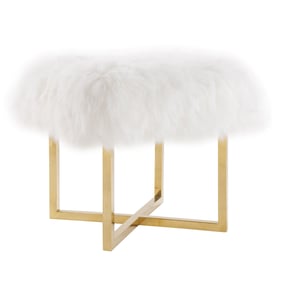 TOV Furniture Nomo White Sheepskin Bench