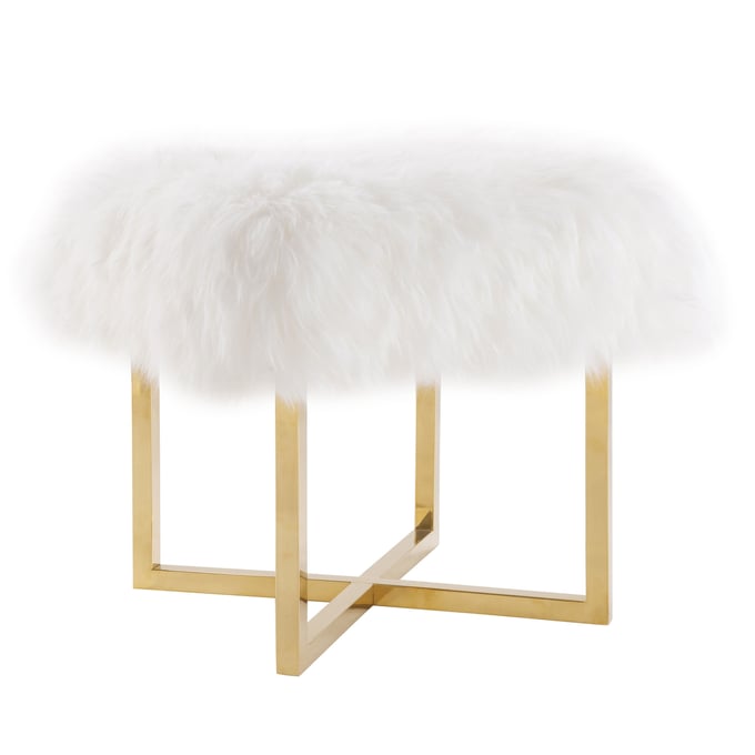 TOV Furniture Nomo White Sheepskin Bench TOV-O77