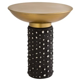 TOV Furniture Blaze Antique Brass Black Side Table