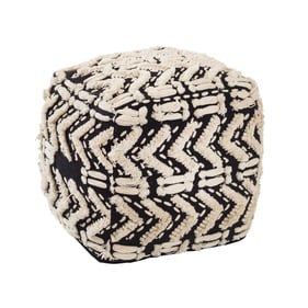 TOV Furniture Mariel Black Cotton Pouf