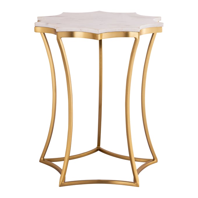 TOV Furniture Camilla Gold White Marble Side Table TOV-OC18314