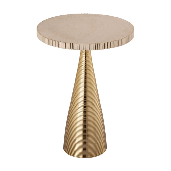 TOV Furniture Celeste Gold Natural Stone Ribbed Side Table TOV-OC18353