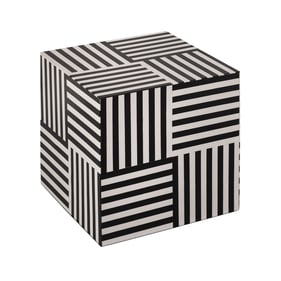 TOV Furniture Cube Black White Side Table