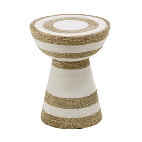 TOV Furniture Wren Natural White Striped Side Table