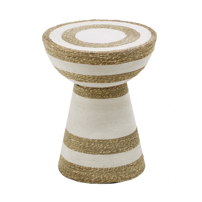 TOV Furniture Wren Natural White Striped Side Table TOV-OC18472