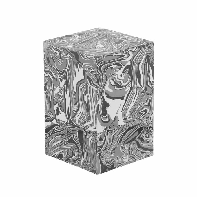 TOV Furniture Camryn Black And White Swirled Resin Side Table TOV-OC18475