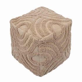 TOV Furniture Miranda Beige Knitted Pouf