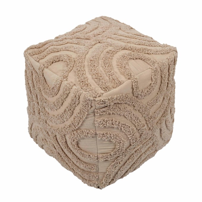 TOV Furniture Miranda Beige Knitted Pouf TOV-OC18534