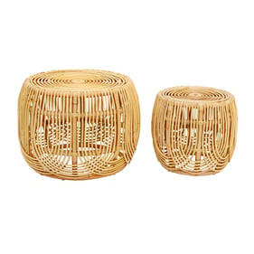 TOV Furniture Azrina Natural Rattan Nesting Tables