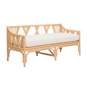 TOV Furniture Jayla Natural White Rattan Bench