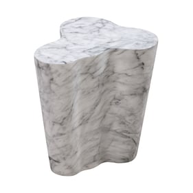 TOV Furniture Slab White Short Side Table