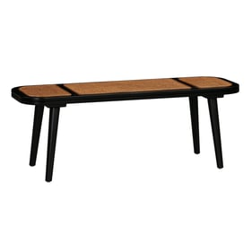 TOV Furniture Emilia Black Cane Bench