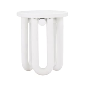 TOV Furniture Tildy White Concrete Side Table