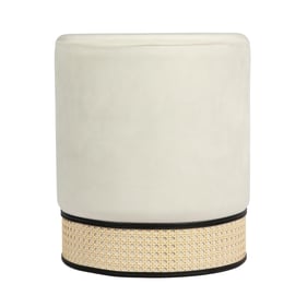 TOV Furniture Ivy Cream Velvet Ottoman