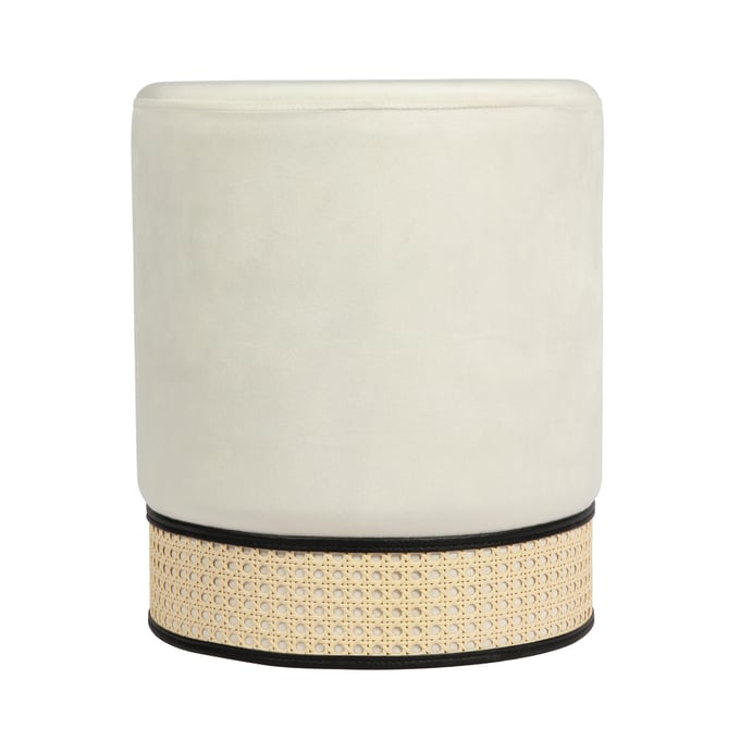 TOV Furniture Ivy Cream Velvet Ottoman TOV-OC44186