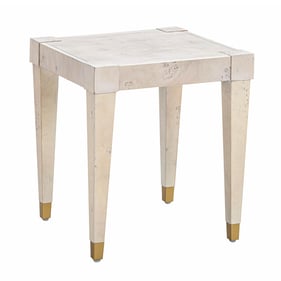 TOV Furniture Brandyss White Burl End Table