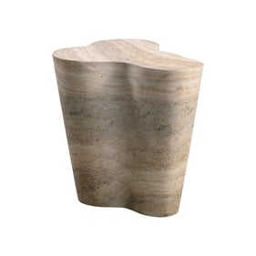 TOV Furniture Slab Faux Travertine Tall Side Table