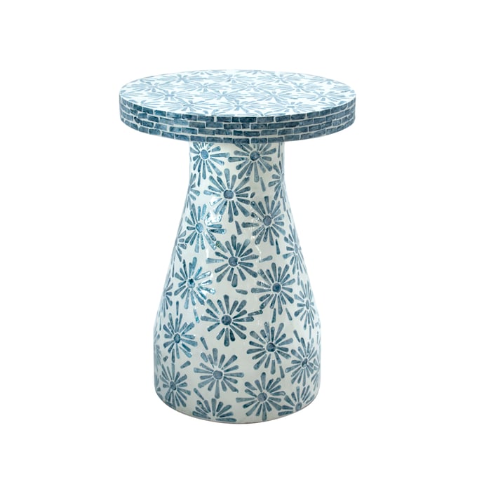 TOV Furniture Halio Blue Shell Side Table TOV-OC54310