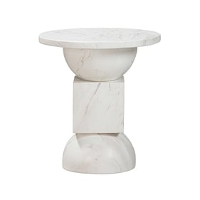 TOV Furniture Chip White Indoor Outdoor Side Table