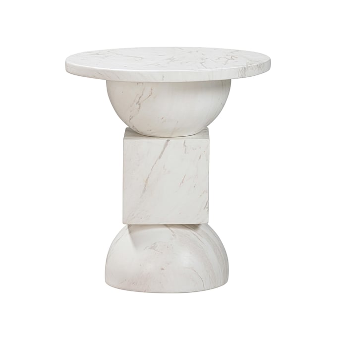 TOV Furniture Chip White Indoor Outdoor Side Table TOV-OC54316